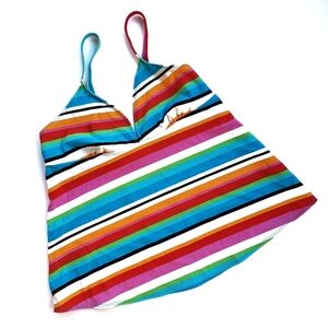 Barefoot Miss Tankini M Medium Multi-Color Striped